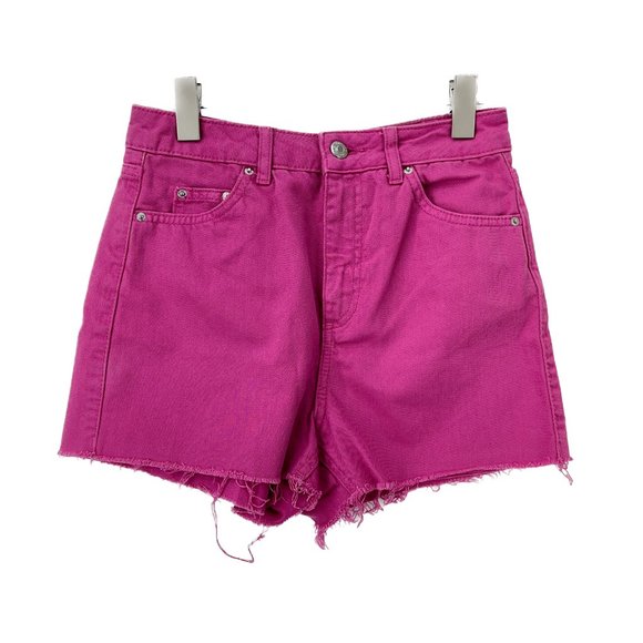 TOPSHOP MOTO MOM High Rise Pink Denim Short Size 8 - Picture 1 of 4